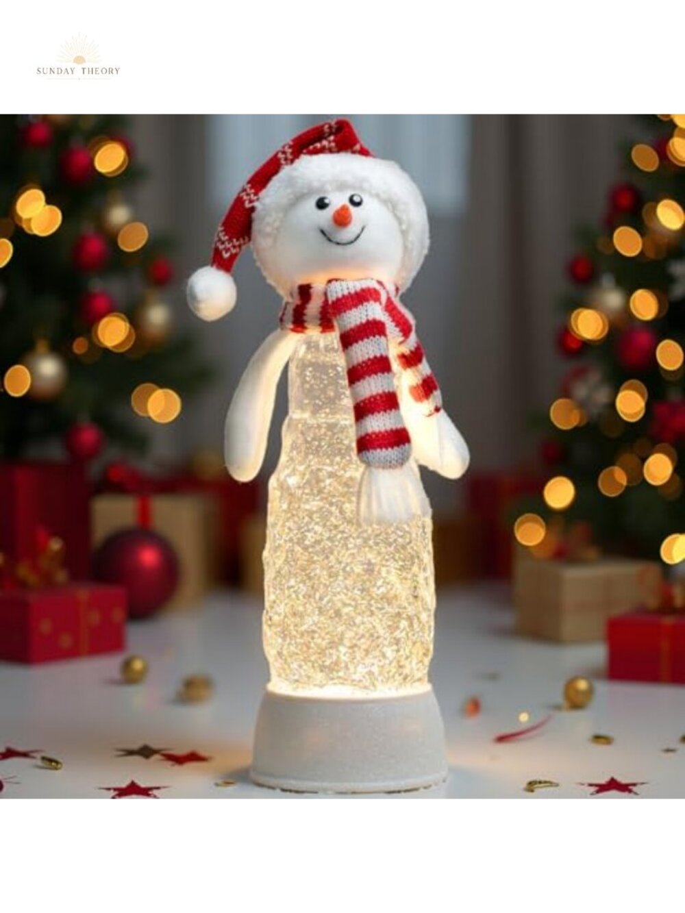 Lighted Snowman Plush Musical Swirling Glitter Snow Globe Lantern